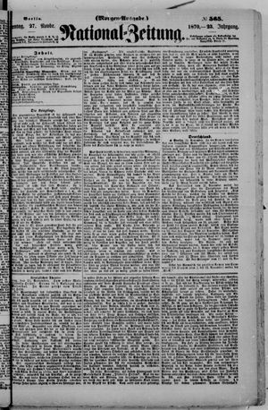 Nationalzeitung on Nov 27, 1870