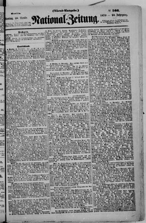 Nationalzeitung vom 28.11.1870