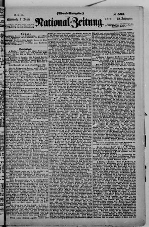 Nationalzeitung vom 07.12.1870