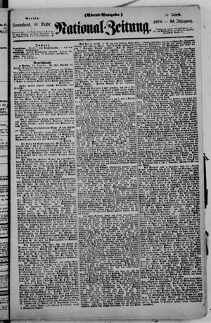 Nationalzeitung vom 10.12.1870