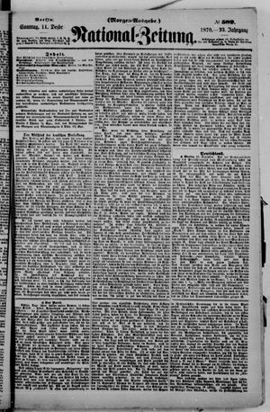 Nationalzeitung vom 11.12.1870