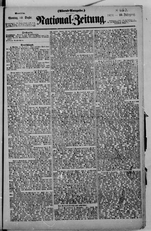 Nationalzeitung vom 12.12.1870