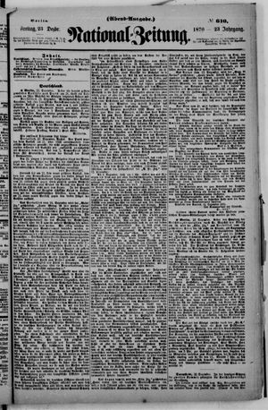 Nationalzeitung vom 23.12.1870