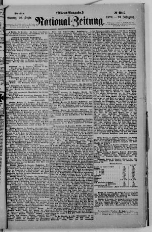 Nationalzeitung vom 26.12.1870