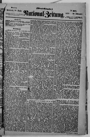 Nationalzeitung vom 28.12.1870
