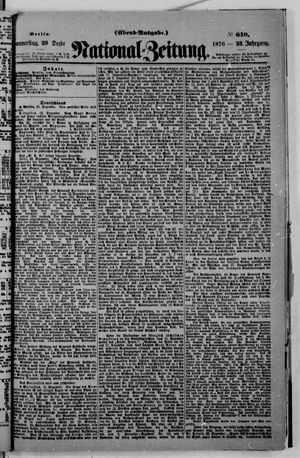 Nationalzeitung vom 29.12.1870