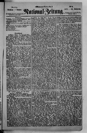 Nationalzeitung vom 03.01.1871
