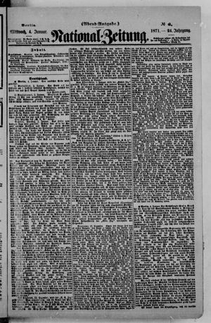 Nationalzeitung vom 04.01.1871