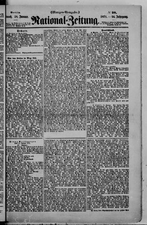 Nationalzeitung vom 18.01.1871