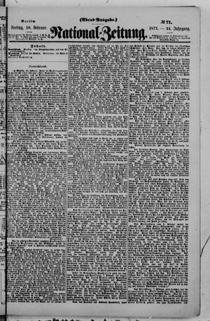 Nationalzeitung vom 10.02.1871