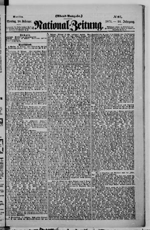 National-Zeitung vom 20.02.1871