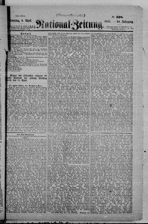 Nationalzeitung vom 09.04.1871