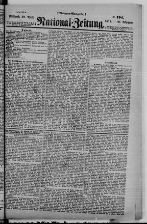 Nationalzeitung vom 26.04.1871