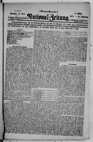 Nationalzeitung vom 13.06.1871