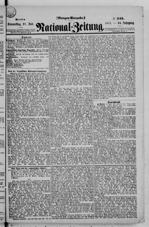 Nationalzeitung vom 27.07.1871