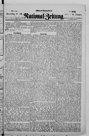 Nationalzeitung vom 27.07.1871