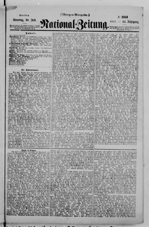 Nationalzeitung vom 30.07.1871