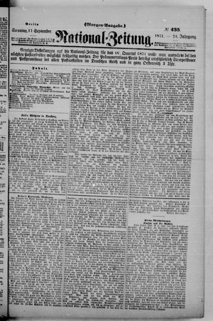 Nationalzeitung vom 17.09.1871