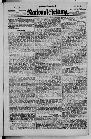 Nationalzeitung vom 01.11.1871