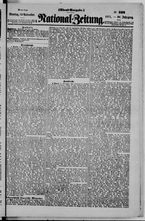Nationalzeitung vom 13.11.1871