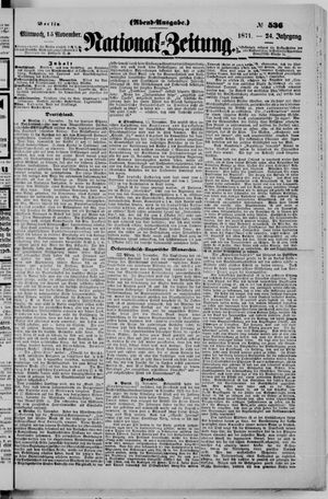 National-Zeitung vom 15.11.1871