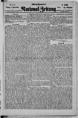 National-Zeitung vom 17.11.1871