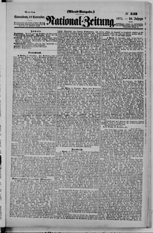 Nationalzeitung vom 18.11.1871
