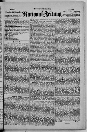 Nationalzeitung vom 21.11.1871