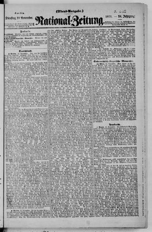 Nationalzeitung vom 21.11.1871