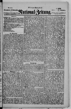 Nationalzeitung vom 25.11.1871
