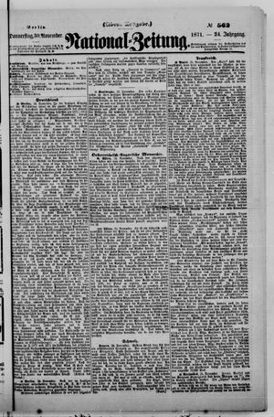 Nationalzeitung vom 30.11.1871