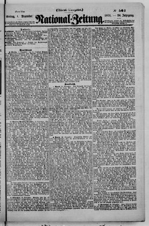 Nationalzeitung vom 01.12.1871