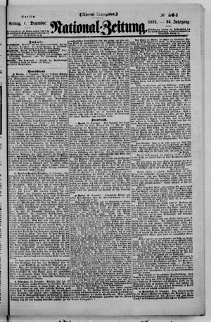 National-Zeitung vom 01.12.1871