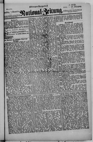 Nationalzeitung vom 07.12.1871