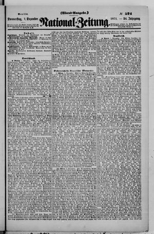 Nationalzeitung vom 07.12.1871