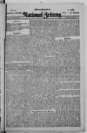 Nationalzeitung vom 09.12.1871