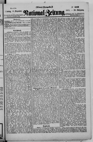 National-Zeitung vom 11.12.1871