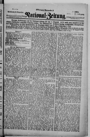 Nationalzeitung vom 20.12.1871