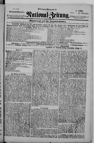 National-Zeitung vom 22.12.1871