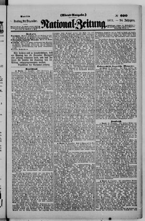 National-Zeitung vom 22.12.1871