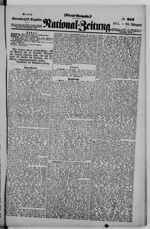 National-Zeitung vom 23.12.1871