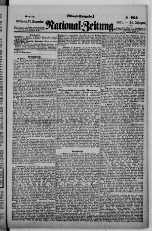 National-Zeitung vom 27.12.1871