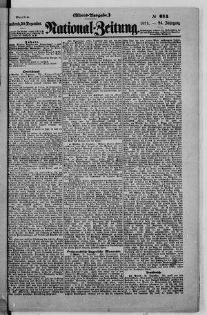 National-Zeitung vom 30.12.1871
