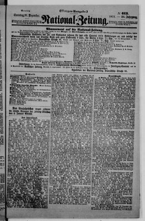 Nationalzeitung vom 31.12.1871