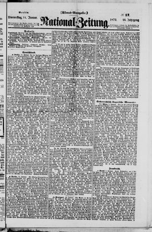 Nationalzeitung vom 11.01.1872