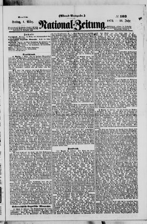 Nationalzeitung vom 01.03.1872