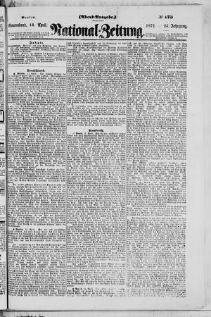 Nationalzeitung vom 13.04.1872
