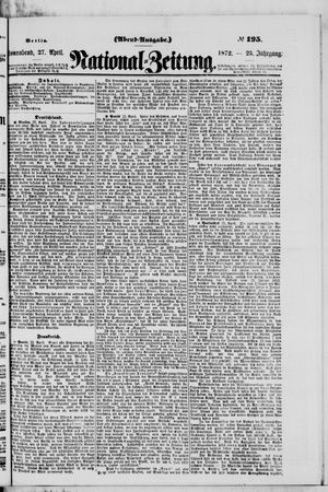Nationalzeitung on Apr 27, 1872