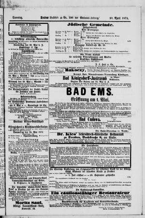 Nationalzeitung vom 28.04.1872