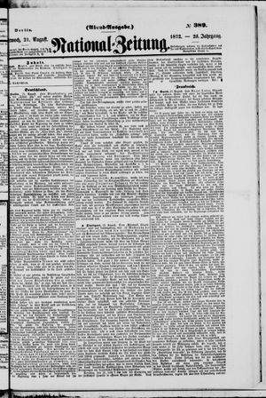 Nationalzeitung vom 21.08.1872